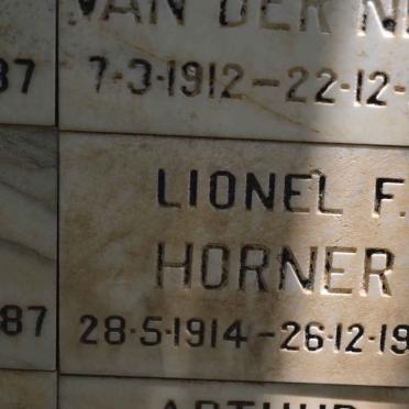 HORNER Lionel F. 1914-1987