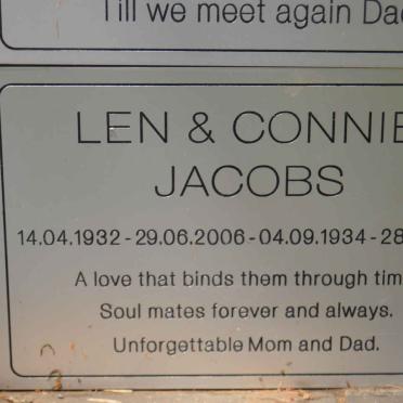 JACOS Len 1932-2006 &amp; Connie 1934-2015