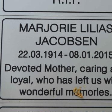 JACOBSEN Marjorie Lilias 1914-2015