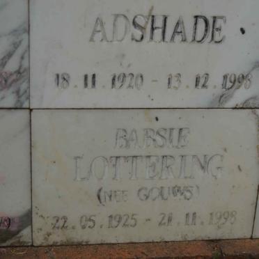 LOTTERING Babsie nee GOUWS 1925-1998
