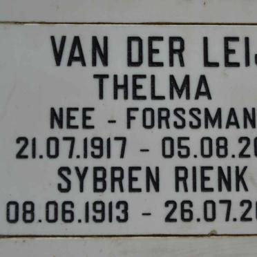 LEIJ Sybren Rienk, van der 1913-2002 &amp; Thelma FORSSMAN 1917-2001