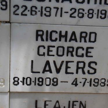 LAVERS Richard George 1909-1989