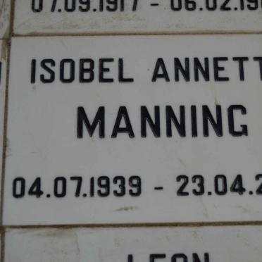 MANNING Isobel Annette 1939-2005