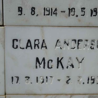 McKAY Clara Anderson 1917-1992