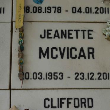MCVICAR Jeanette 1953-2010