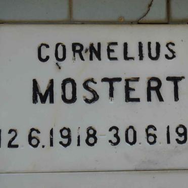 MOSTERT Cornelius 1918-1984
