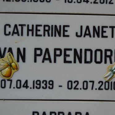 PAPENDORP Catherine Janet, van 1939-2010