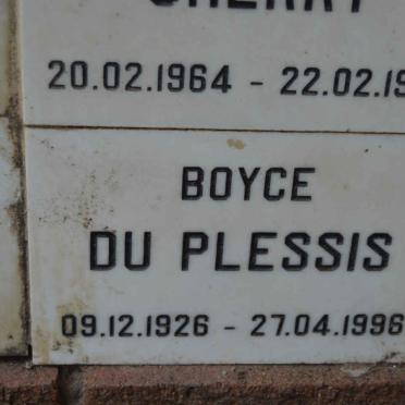 PLESSIS Boyce, du 1926-1996