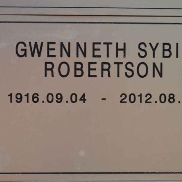 ROBERTSON Gwenneth Sybil 1916-2012