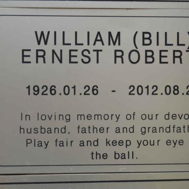 ROBERTS William Ernest 1926-2012