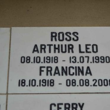 ROSS Arthur Leo 1918-1990 &amp; Francina 1918-2008