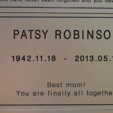 ROBINSON Patsy 1942-2013