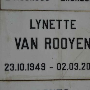 ROOYEN Lynette, van 1949-2000