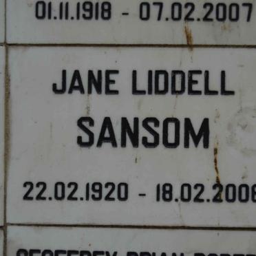SANSOM Jane Liddell 1920-2006