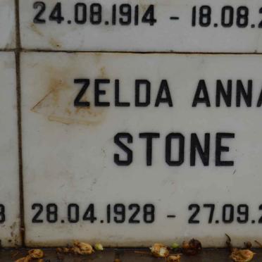 STONE Zelda Anna 1928-2002