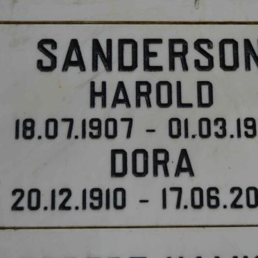 SANDERSON Harold 1907-1995 &amp; Dora 1910-2004