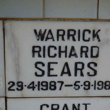 SEARS Warrick Richard 1987-1989