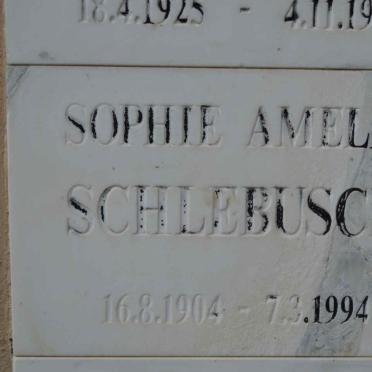 SCHLEBUSCH Sophie Amelia 1904-1994