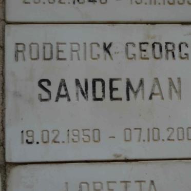 SANDEMAN Roderick George 1950-2001