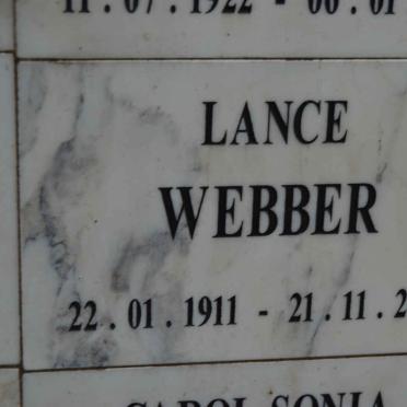WEBBER Lance 1911-2000