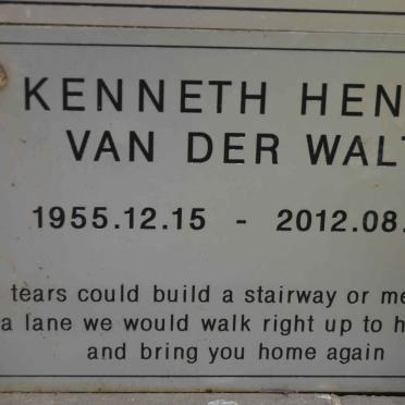 WALT Kenneth Henry, van der 1955-2012