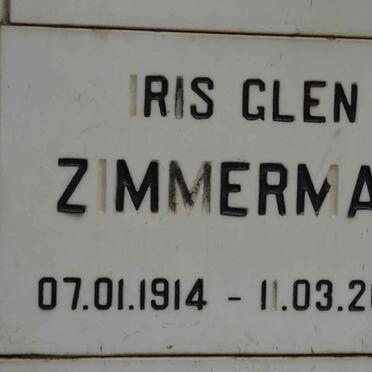 ZIMMERMAN Iris Glen 1914-2003