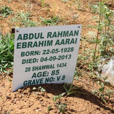 AARAI Abdul Rahman Ebrahim 1928-2013