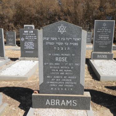 ABRAMS Rose 1903-1983
