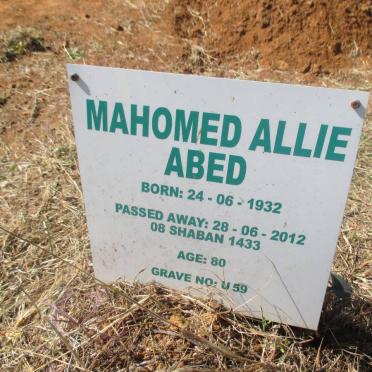 ABED Mahomed Allie 1932-2012