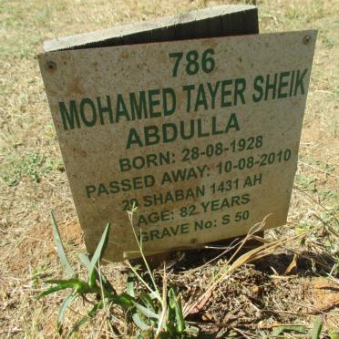 ABDULLA Mohamed Tayer Sheik 1928-2010