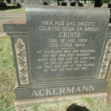 ACKERMANN Cristo 1926-1943