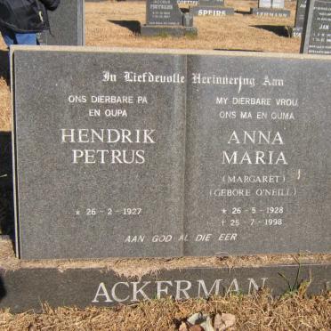 ACKERMAN Hendrik Petrus 1927- &amp; Anna Maria O'NEILL 1928-1998