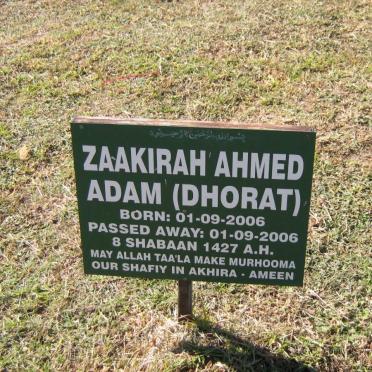 ADAM Zaakirah Ahmed 2006-2006