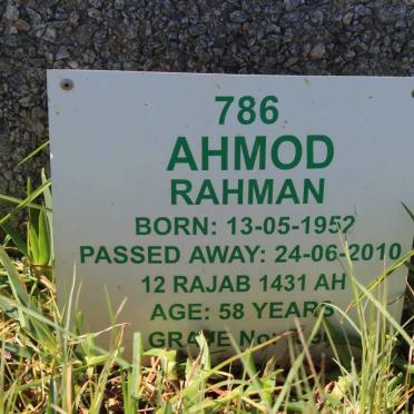 AHMOD Rahman 1952-2010