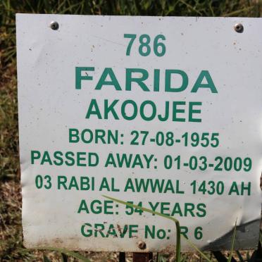AKOOJEE Farida 1955-2009