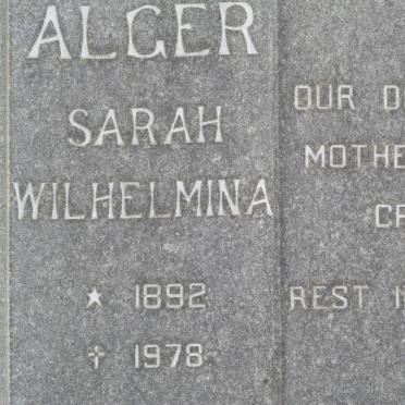 ALGER Sarah Wilhelmina 1892-1978