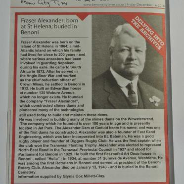 ALEXANDER Fraser -1943 &amp; Mary -1936 :: ALEXANDER Raymond Albert 1899-1965