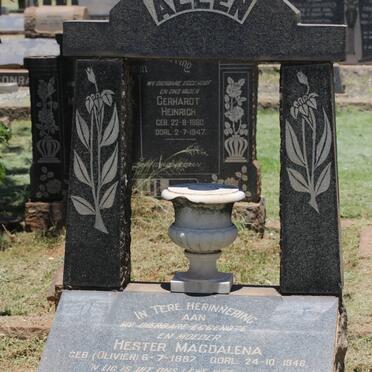 ALLEN Hester Magdalena nee OLIVIER 1887-1946