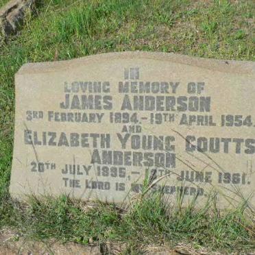 ANDERSON James 1894-1954 &amp; Elizabeth Young Coutts 1895-1961
