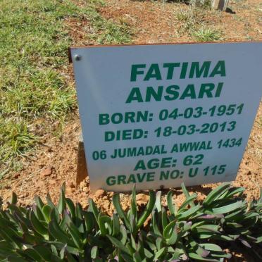 ANSARI Fatima 1951-2013