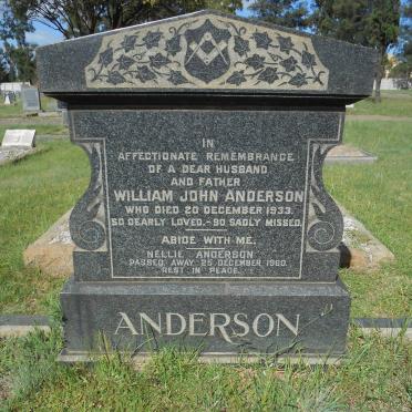ANDERSON William John -1933 &amp; Nellie -1960