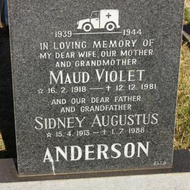 ANDERSON Sidney Augustus 1913-1988 &amp; Maud Violet 1918-1981