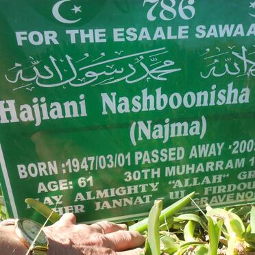BABA Hajiani Nashboonisha 1947-2009