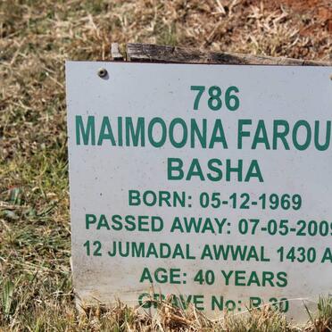 BASHA Maimoona Farouk 1969-2009