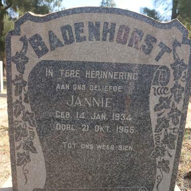 BADENHORST Jannie 1934-1965