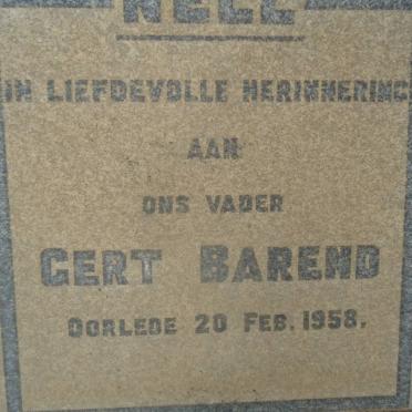 BAREND Gert -1958