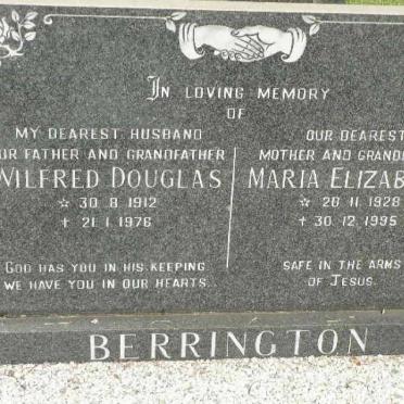 BERRINGTON Wilfred Douglas 1912-1976 &amp; Maria Elizabeth 1928-1995