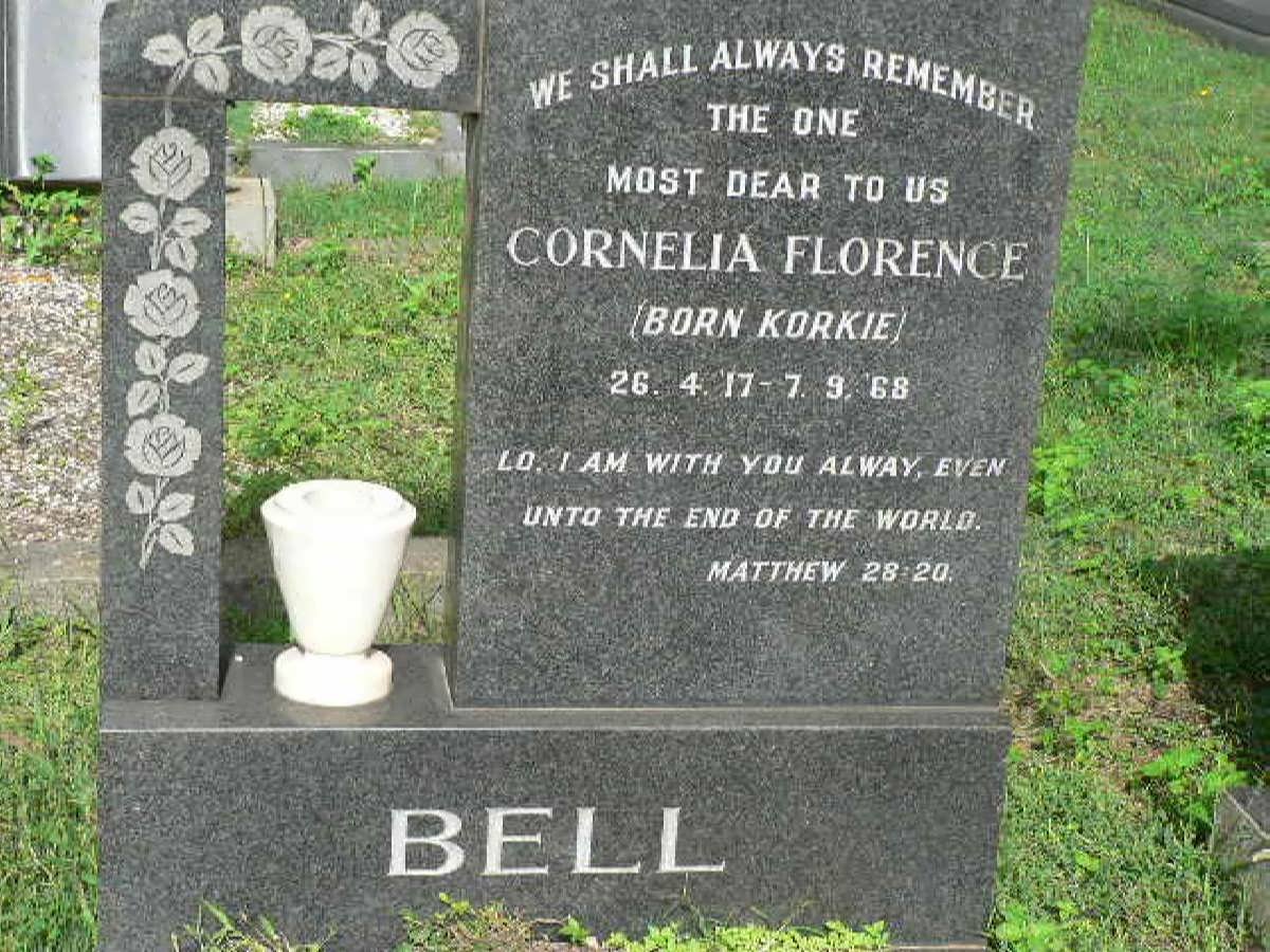 BELL Cornelia Florence nee KORKIE 1917-1968