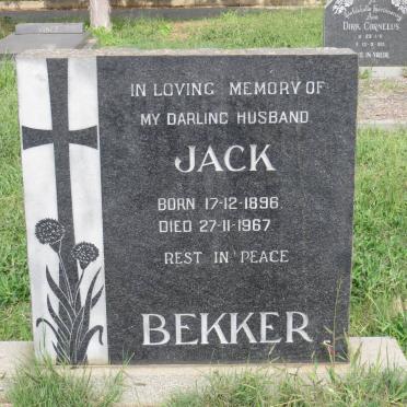 BEKKER Jack 1896-1967