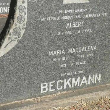 BECKMANN Albert 1890-1953 &amp; Maria Magdalena 1893-1990